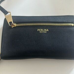 Perlina black leather wallet
